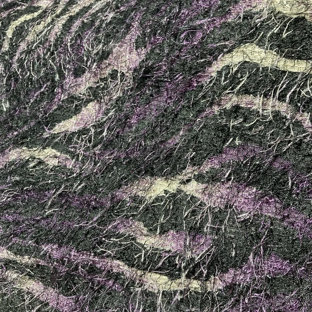 Alberto Makali Fringed Poncho Sweater‎ XS Purple Zebra Print Oversized NO BELT